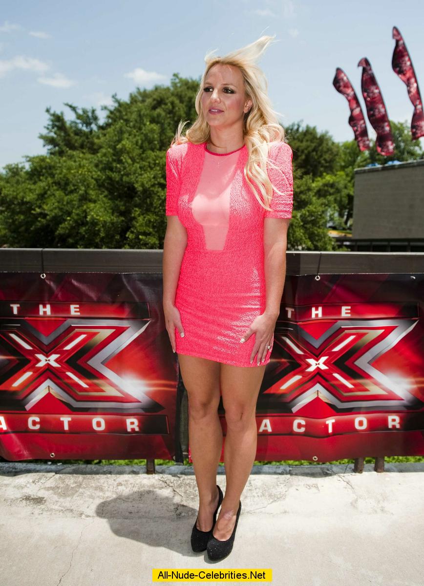 Britney Spears sexy in short pink dress at X Factor auditions
