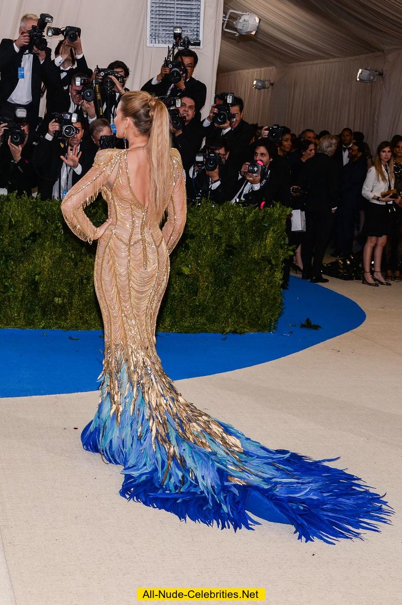 Blake Lively cleavage at 2017 MET Gala